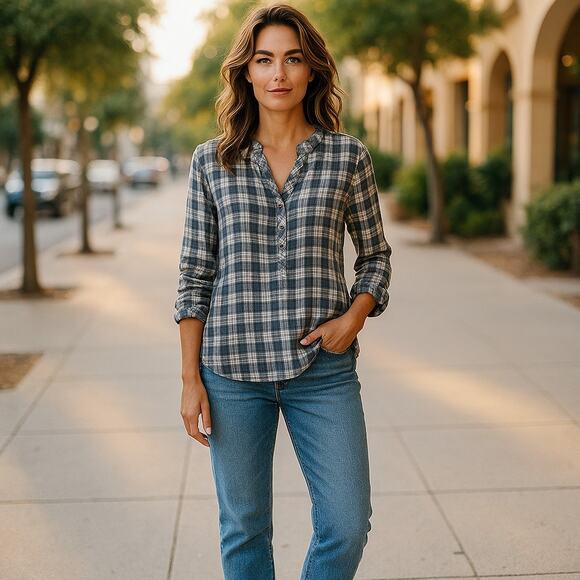 Universal Thread Tops - 5/$35    Universal Thread Plaid Tunic Blouse - XXL - Cotton Gauze